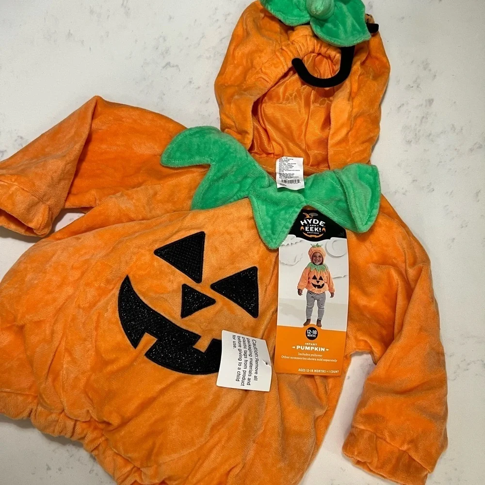 Playful Pumpkin Costume for Kids - Orange and Green